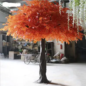 Feuilles d'érable japonaises artificielles, grande taille, faite à la main, arbre d'automne pour la décoration d'intérieur, nouvelle forme