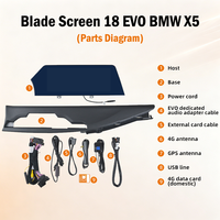 Pantalla de Navegación HD de 12.3 Pulgadas para Automóvil, Estilo Blade, para BMW X5/X6 2018 con Sistema EVO, Bluetooth, Voz Inteligente, Funciones Originales del Automóvil