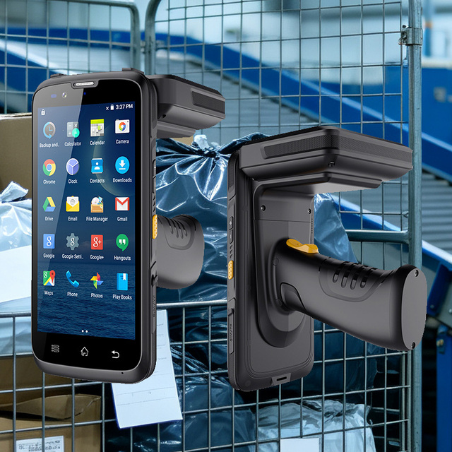 OEM UHF Long Range Handheld Rfid Reader Barcode Scanner Pda for Under Android OS BT/WiFi/Barcode Function