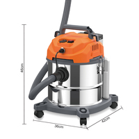 Aspirateur eau et poussière 1380W avec réservoir de 12L, forte aspiration pour le nettoyage des sols, tapis, canapés et tissus d'ameublement R.8737
