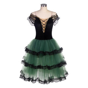 Costume da Balletto Don Chisciotte, Tutù Rosso in Tulle per Competizioni Professionali, Danza Spagnola per Adulti - Product Image 2