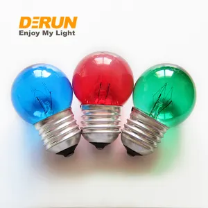 Color G45 Bulb 10W 15W Iron Lamp Base G45 B22 E27 130V 240V Incandescent light Bulb , INC-Color