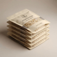 Sachet Doypack refermable mat en PET/PE laminé avec fermeture éclair et fenêtre pour l'emballage de céréales et de snacks en détail