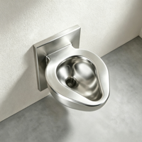 Toilette murale moderne en acier inoxydable 304 avec siphon en P, durable pour les toilettes publiques et les prisons
