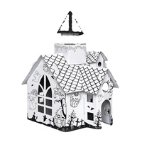 Maison de jeu pour enfants en papier à dessiner, modèle de cabane à graffitis DIY, BF30005