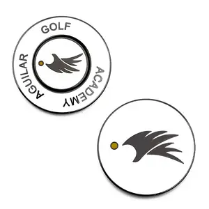 Fabrika toptan yüksek kaliteli Metal Golf manyetik top marker boyutu 44mm + 25mm ile set