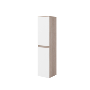Columna de baño suspendida de EVA blanca brillante en accesorios interiores de roble ahumado - Product Image 2