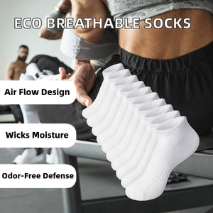 Anti-Odor Sweat Absorbent Antibacterial Breathable Ankle <b>Crew</b> <b>Socks</b> for Men <b>Women</b> Youth Children Eco-Friendly Moisture Cuff - Product Image 2