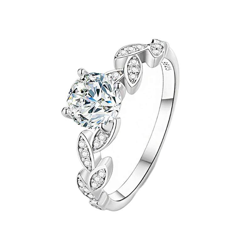 Gra Luxury 1CT Moissanite Women's Engagement Ring with 925