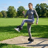 Attache de pied en néoprène pour haltères, sangles de cheville robustes pour la gym, fermeture auto-agrippante, antidérapantes, écologiques, réglables pour l'entraînement musculaire