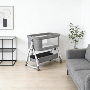 Cuna Portátil para Bebé con Ruedas, Altura Ajustable, Cesta de Almacenamiento y Ventana de Malla para Recién Nacidos - Product Image 2