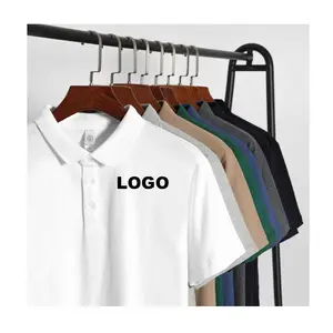 Fabriekslevering Groothandel Effen Golfshirt Ontwerp Polo Katoenen Shirt Elastaan Zacht Polo Plus Size T-Shirt Voor Mannen