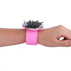 Playboy Magnetic Hair <b>Clip</b> Wristband Heart Shape Metal Hairpin Salon Styling <b>Tool</b> For Makeup Artists - Product Image 3