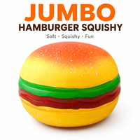 Jouet Squishy Géant Hamburger, Jouet à Presser Doux en Forme de Burger, Grande Taille, Jouet Anti-Stress Nouveauté pour Enfants et Adultes, Vente en Gros