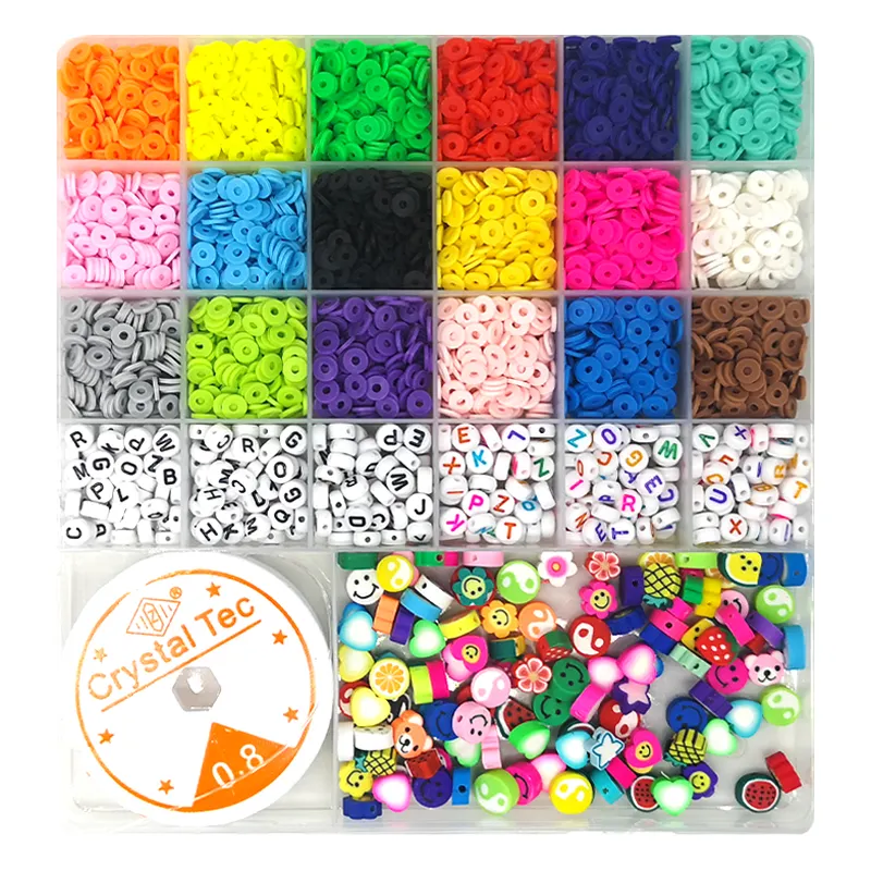 Argilla polimerica fai da te schmuck heishi perline kit Kit per la creazione di braccialetti perline a disco di argilla per la creazione di gioielli