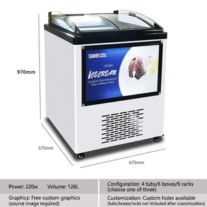 ตู้แช่ไอศกรีมแบบโชว์ ยี่ห้อ YINZHENG รุ่น Commercial 6 1/4 Pans Italian Batch Gelato Deep Ice Cream Display Freezer Case Showcase Fridge Commercial Refrigerator - Product Image 2