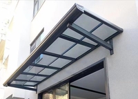 Auvent manuel en aluminium imperméable pour balcon et terrasse, avec toit en polycarbonate, anti-UV, coupe-vent, durable, pour maison et piscine