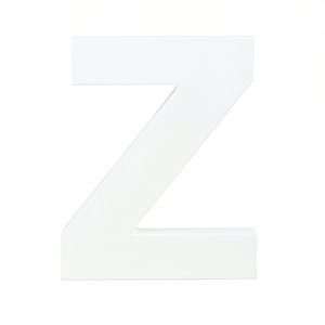 Lettera Z in legno bianca da 12 pollici, decorazione da parete per la casa - Product Image 2