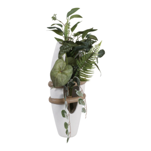 Vaso Asimmetrico Moderno in Ceramica e Legno per Fiori, Decorazione d'Accento per Tavolo o Ufficio - Product Image 2