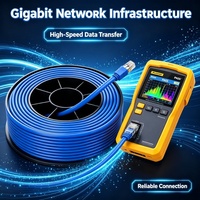 Cable de Red Cat5e Personalizado, Fabricante OEM/ODM, 24AWG UTP/FTP, Cable LAN Azul a Granel, Marca Propia, Multimodo, Revestimiento HDPE/PE/PVC/LSZH