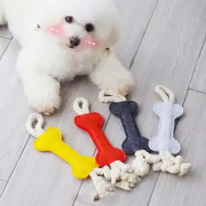 आक्रामक चबाने वालों के लिए रस्सी कुत्ता टग खिलौना फेल्ट इंटरैक्टिव पालतू कुत्ते की हड्डी पिल्ला कुत्ते के खिलौने