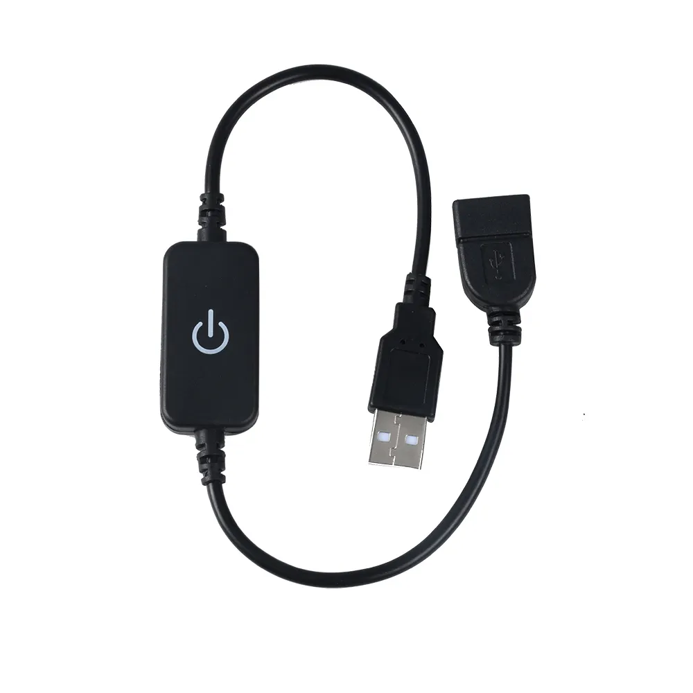 DC5V 6A Interruptor de dimmer em linha de toque USB macho para fêmea Interruptor do controlador Conector do cabo de alimentação para faixa de LED de cor única