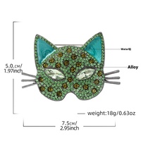 Broche YINI en forme de tête de chat plaquée or rétro, accessoire de costume de chat personnalisé à la mode, épingle de corsage, cadeau écologique