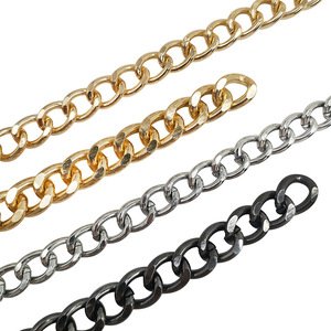 Cadena de aluminio de doble cara para decoración de bolsos DIY, cadena metálica de alta calidad, 800 eslabones, plateada, origen Huizhou - Product Image 1