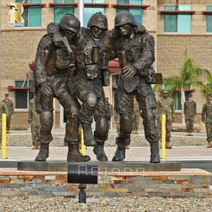 Açık yaşam boyutu bahçe parkı dekor bronz askeri heykeli heykel satılık - Product Image 1