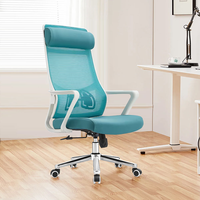 Fauteuil de bureau ergonomique pivotant et réglable en hauteur, dossier haut, en tissu et maille, confortable, pour ordinateur, style contemporain