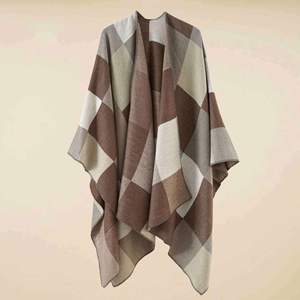 Wholesale <b>Wool</b> 150*130cm Women's Winter Poncho Scarves <b>Cape</b> Wrap Pashmina Shawls - Product Image 4