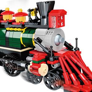 COGO 820 Piezas Tren Rojo Creativo, Bloques de Construcción DIY, Ladrillos Educativos para Niños, Juego de Bloques de Construcción - Product Image 3