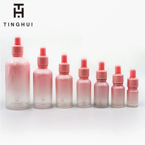 Bouteilles compte-gouttes en verre givré rose en gros, 5 ml, 10 ml, 15 ml, 30 ml, 50 ml, 100 ml, flacons vides pour huiles essentielles - Product Image 2
