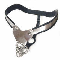 Ceinture de chasteté masculine en acier inoxydable Black Emperor Factory Sex Torture CB Derailment Abstinence Iron Underwear, version simple avec verrou