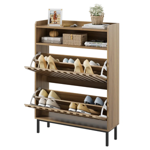 Mueble de <span class=keywords><strong>Madera</strong></span> <span class=keywords><strong>MDF</strong></span> de Diseño Moderno, Ahorro de Espacio, Zapatero Simple para el Hogar, Diseños de <span class=keywords><strong>Madera</strong></span> para Muebles de Hogar - Product Image 1