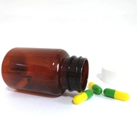 Bouteilles marron à capsules pour animaux domestiques, récipient en plastique, avec couvercle brun, ml