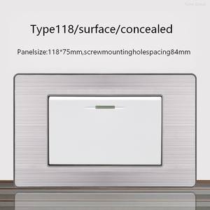 Interruptor de acero inoxidable de 16A, interruptor eléctrico de pared estándar, interruptor eléctrico de 1 vía y 2 vías, interruptor eléctrico bidireccional. - Product Image 3