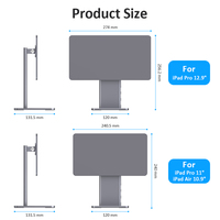 Colorii IPC10 Offre Spéciale support de tablette en alliage d'aluminium, support magnétique rotatif réglable avec moyeu pour écran de 11 pouces Ipad