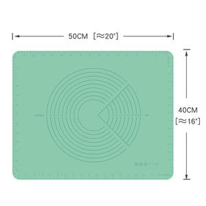 50x40 cm BPA 무료 비 스틱 미끄럼 내열성 실리콘 베이킹 매트 측정 - Product Image 1