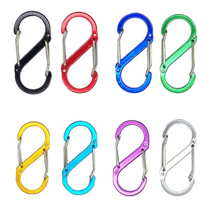 Figure Eight Aluminum Carabiner 5mm Outdoor Climbing Safety <b>Hook</b> <b>S</b>-Shaped Multi Color Backpack Buckle - Product Image 5
