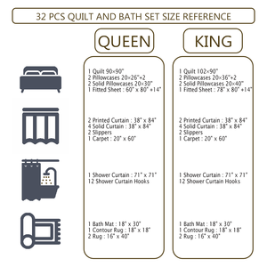 Ensemble de literie imprimée 32 pièces « Room in a Bag » pour toutes les saisons, avec accessoires de bain et rideaux, solution tout-en-un, disponible depuis notre entrepôt local aux États-Unis - Product Image 6