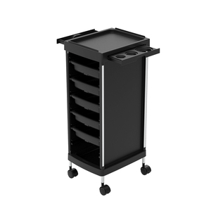 Chariot de salon professionnel en plastique, facile à déplacer, design moderne, pour barbier et coiffeur, noir - Product Image 2