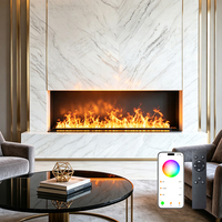 Cheminée à vapeur 3D personnalisée de 1000 mm, 1200 mm, 1500 mm, sans chauffage, avec humidificateur à brume atomisée intégré pour hôtel