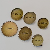 Broche ancienne en bronze 20mm 25mm 30mm Plateau cabochon en alliage avec paramètres de base Accessoires de bijoux et composants