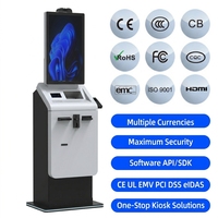 Quiosco de Autoservicio de 27/32 Pulgadas con Pantalla Táctil Capacitiva, SDK Habilitado, Cambio de Divisas, Impresión de Boletos, Lector de Códigos de Barras para Efectivo/Monedas