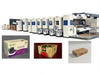 Machine d'impression de boîtes en carton entièrement automatique, ligne de production de pliage et de collage, imprimante et rainureuse de boîtes en carton