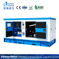 Groupe électrogène diesel silencieux refroidi par eau à faible bruit, avec moteur à enroulement entièrement en cuivre, sortie triphasée stable, 100 kVA, 200 kVA, 250 kVA