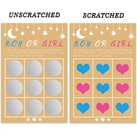 Cartes de billets de loterie à gratter pour révélation de sexe personnalisées Cartes d'annonce de sexe double face Jeu de baby shower pour amis de la famille