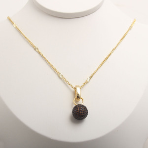 Wholesale Delicate Trendy Women Round <strong>Ball</strong> Colorful Pendant Necklaces Copper 18K <strong>Gold</strong> Plated Zircon Paved Link <strong>Chain</strong> Necklace - Product Image 4