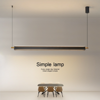 Suspension LED linéaire minimaliste moderne en acrylique pour salle à manger, îlot de cuisine, comptoir de bar et décoration